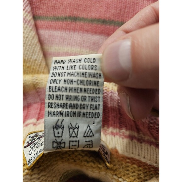 Heirloom Collectibles Sweater Womens Striped Turtle Neck Ramie Vintage Medium - Picture 9 of 9